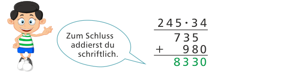 Schriftliche Multiplikation mit Übertrag