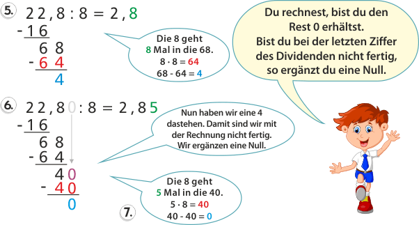 Schriftliche Division mit Kommazahlen