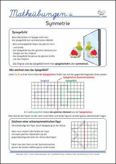 Spiegelung - Symmetrie - Spiegelachse Mathe 1. Klasse