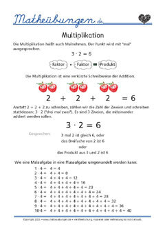 Einmaleins Grundschule 2. Klasse
