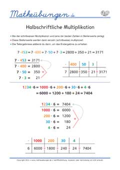Halbschriftliche Multiplikation