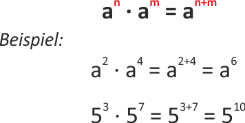 Potenzen mit gleicher Basis multiplizieren