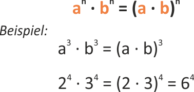 Potenzen mit gleichen Exponenten multiplizieren